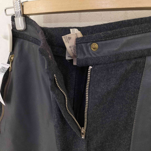 レコパン LES COPAINS MADE IN ITALY レザー切替 メルトンウールクロップドパンツ LAMPO レディース 1