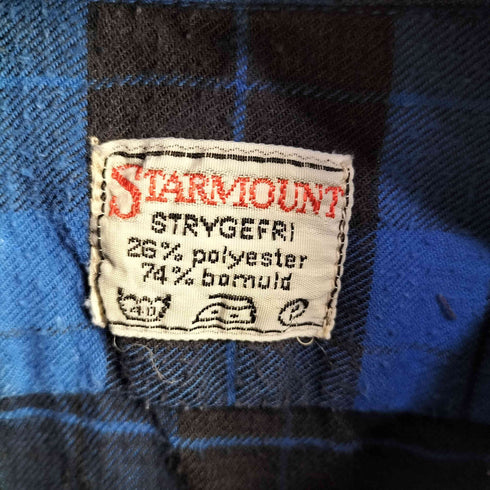 STARMOUNT STRYGEFRI チェック レギュラーカラーネルシャツ メンズ