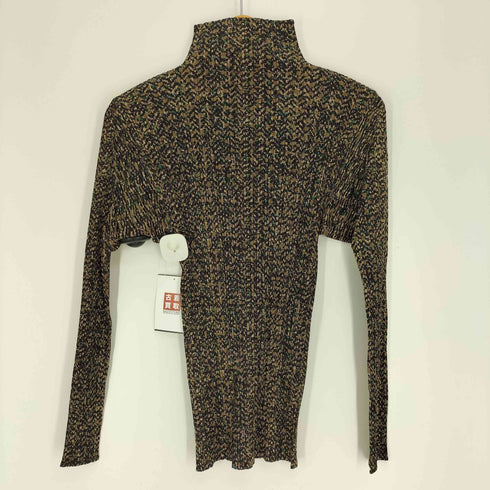 プリーツプリーズイッセイミヤケ PLEATS PLEASE ISSEY MIYAKE 90S 97AW プリーツ 総柄 プリント マルチカラー ボトルネック ポリエステル カットソー レディース JPN:3