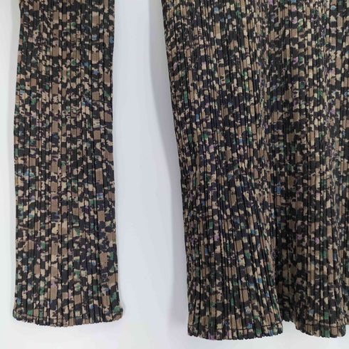プリーツプリーズイッセイミヤケ PLEATS PLEASE ISSEY MIYAKE 90S 97AW プリーツ 総柄 プリント マルチカラー ボトルネック ポリエステル カットソー レディース JPN:3