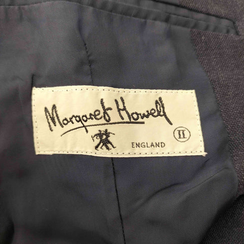 マーガレットハウエル MARGARET HOWELL 90-00S 旧タグ 肩パッド 3B ウール テーラード ジャケット レディース 2