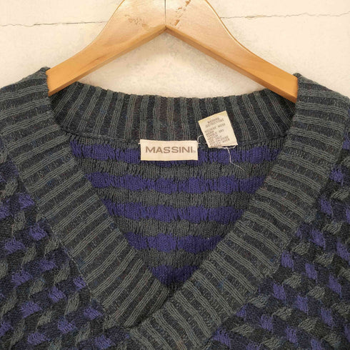 アクリルナイロンVネックニット メンズ XL