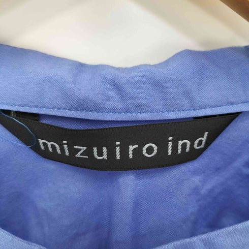 ミズイロインド mizuiro ind コットン バックギャザー ノースリーブ シャツ ワンピース レディース