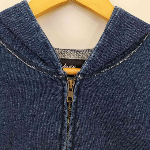 ステューシー Stussy BASOC STUFF デニムライク インディゴ ジップパーカー メンズ JPN:M