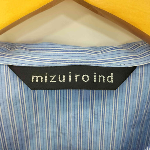 ミズイロインド mizuiro ind ストライプ ギャザー ドルマン シャツ レディース