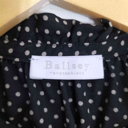 ボールジー BALLSEY ドットプリント ネックギャザーブラウス レディース 36