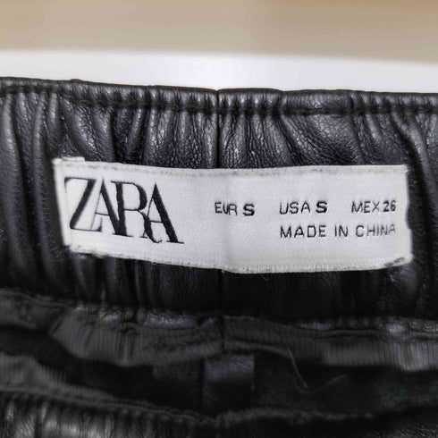 ザラ ZARA フェイクレザー テーパード イージーパンツ レディース S