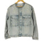 ザラ ZARA ノーカラーデニムジャケット メンズ import:L
