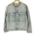 ザラ ZARA ノーカラーデニムジャケット メンズ import:L