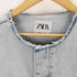 ザラ ZARA ノーカラーデニムジャケット メンズ import:L