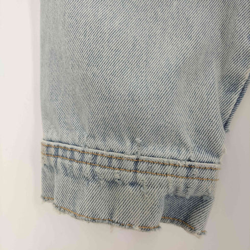 ザラ ZARA ノーカラーデニムジャケット メンズ import:L