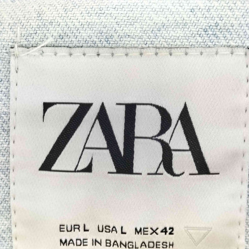 ザラ ZARA ノーカラーデニムジャケット メンズ import:L