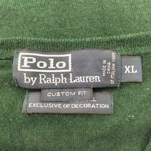 ポロバイラルフローレン Polo by RALPH LAUREN CUSTOM FIT MERINO WOOL EXCLUSIVE OF DECORATION メリノウール ポニー 刺繍 Vネック ニット セーター メンズ import:XL