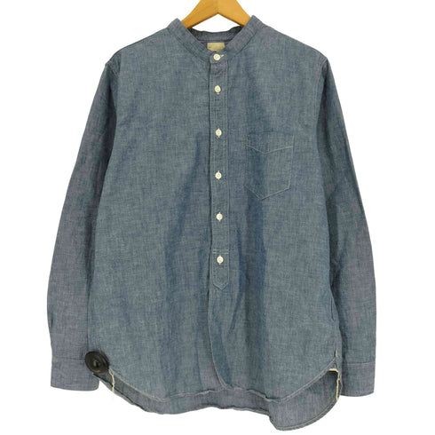 エフオービーファクトリー FOB FACTORY BAND COLLAR SHIRT シャンブレー バンド カラー シャツ メンズ JPN:L