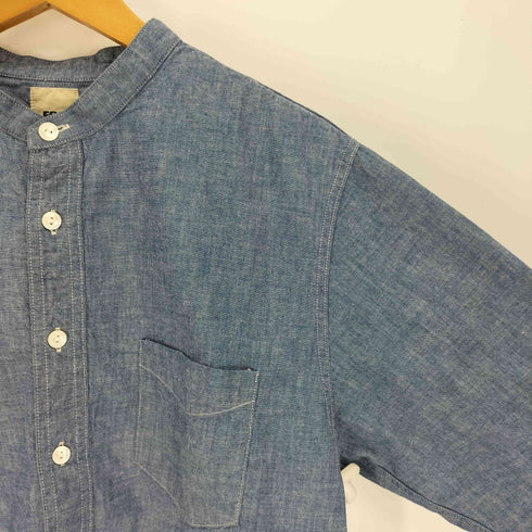 エフオービーファクトリー FOB FACTORY BAND COLLAR SHIRT シャンブレー バンド カラー シャツ メンズ JPN:L
