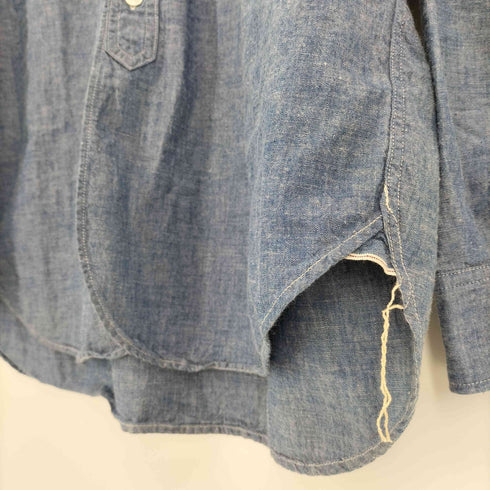 エフオービーファクトリー FOB FACTORY BAND COLLAR SHIRT シャンブレー バンド カラー シャツ メンズ JPN:L