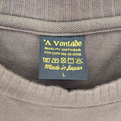 アボンタージ A VONTADE PIQUE CREW TOP S/S ピケ クルーネック Tシャツ ギザコットン 針抜きリブ メンズ JPN:L