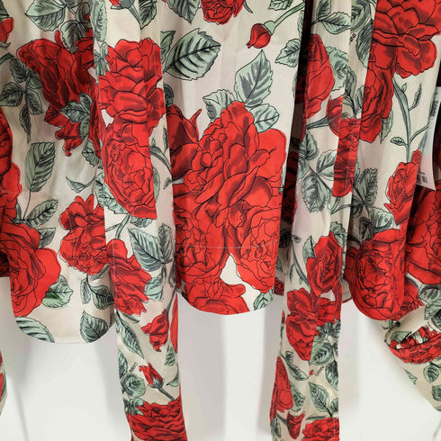 ガニー Ganni タイネック フローラルプリントストレッチシルクサテン ブラウス レディース S/M