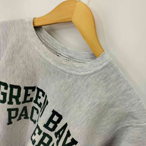 チャンピオン Champion 90S メキシコ製 REVERSE WEAVE フロント2段プリント スウェット トレーナー メンズ import:L