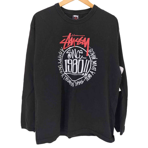 ステューシー Stussy フロントロゴプリント L/SクルーネックTシャツ メンズ JPN:L