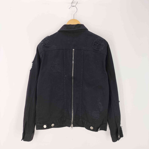 フォーエバー21 FOREVER 21 バックジップデザイン デストロイ デニムジャケット Y2K メンズ JPN:S