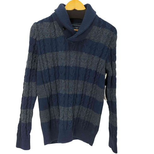 トミーヒルフィガー TOMMY HILFIGER ショールカラー ケーブルニットセーター メンズ import:L