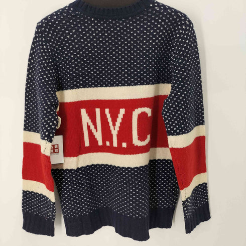 トミー TOMMY ロゴプリント バーズアイニットセーター メンズ import:XL