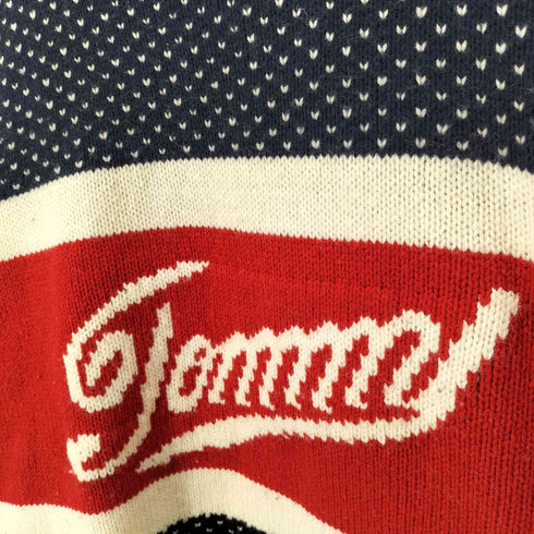 トミー TOMMY ロゴプリント バーズアイニットセーター メンズ import:XL