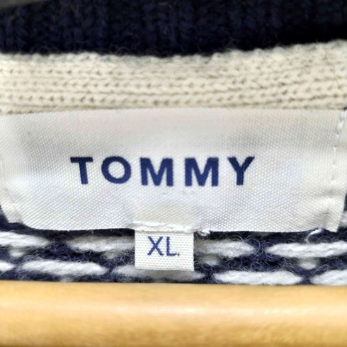 トミー TOMMY ロゴプリント バーズアイニットセーター メンズ import:XL