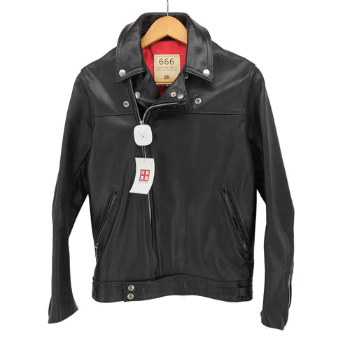 トリプルシックスレザーウェア 666 Leather Wear 英国製 本革 ダブル ライダースジャケット メンズ UK:34