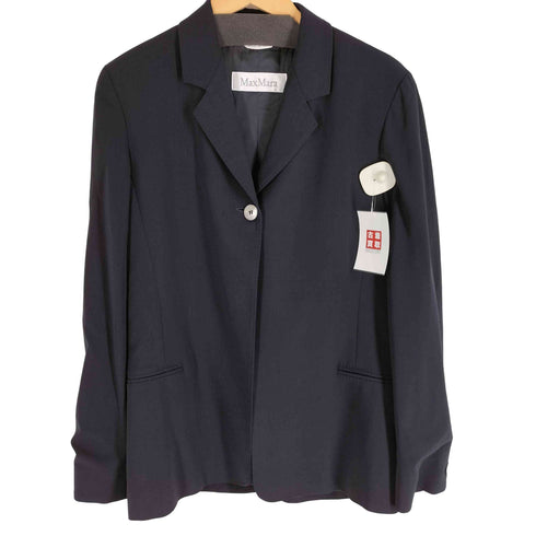 マックスマーラ MAX MARA イタリア製 白タグ ストレッチ 1B テーラードジャケット レディース EUR:42