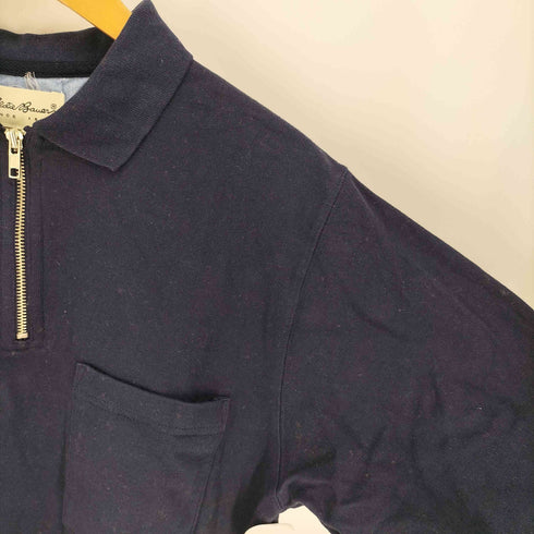 エディーバウアー Eddie Bauer 90-00S 白タグ 台湾製 ハーフジップ L/S ポロシャツ メンズ import:S
