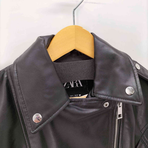ザラ ZARA OVERSIZED LEATHER BIKER JACKET レディース import:S