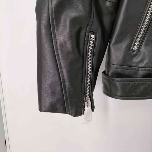 ザラ ZARA OVERSIZED LEATHER BIKER JACKET レディース import:S