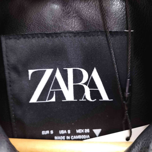 ザラ ZARA OVERSIZED LEATHER BIKER JACKET レディース import:S