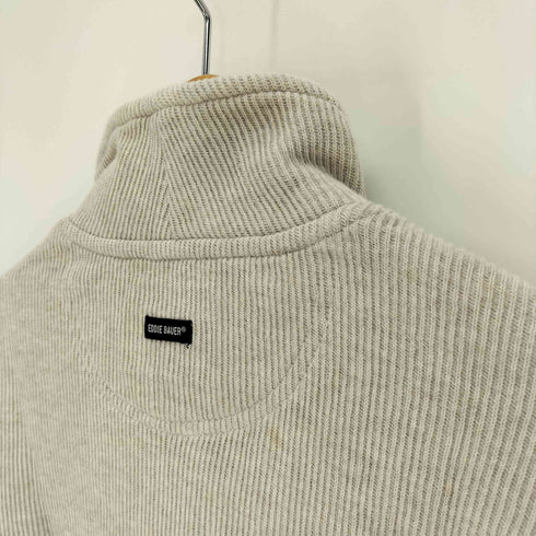 エディーバウアー Eddie Bauer 00S LEGEND タグ フラップポケット ハーフジップ リブ コットン ニット カットソー メンズ import:XS