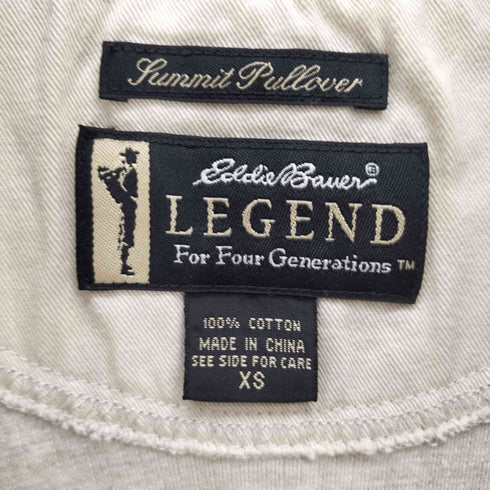 エディーバウアー Eddie Bauer 00S LEGEND タグ フラップポケット ハーフジップ リブ コットン ニット カットソー メンズ import:XS
