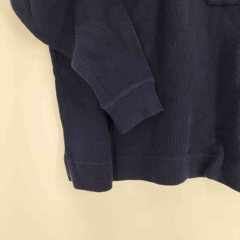 エディーバウアー Eddie Bauer 00S LEGEND タグ フラップポケット ハーフジップ リブ コットン ニット カットソー メンズ import:XS