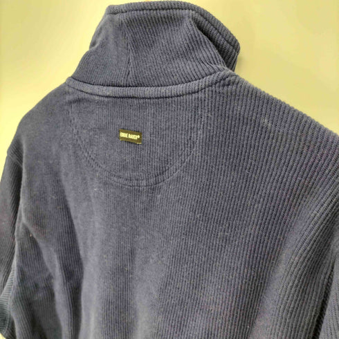 エディーバウアー Eddie Bauer 00S LEGEND タグ フラップポケット ハーフジップ リブ コットン ニット カットソー メンズ import:XS