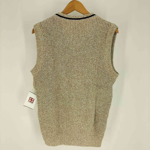 エディーバウアー Eddie Bauer 90-00S 白タグ ネック ライン vネック コットン ローゲージ ニット ベスト メンズ import:XS