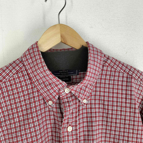 ラルフローレンスポーツ RALPH LAUREN SPORT 90S インド綿100 ポニー刺繍 ボタンダウン L/S チェックシャツ メンズ LL