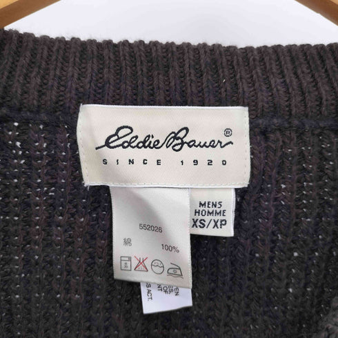 エディーバウアー Eddie Bauer 90-00S 白タグ ネック ライン Vネック コットン ローゲージ ニット ベスト メンズ import:XS