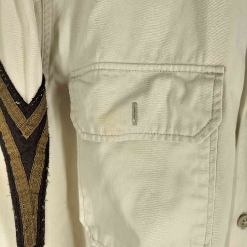 デニムアンドサプライ ラルフローレン DENIM & SUPPLY RALPH LAUREN D.S.USRL ワッペン刺繍 オーバーサイズ L/S ミリタリー シャツ メンズ import:L
