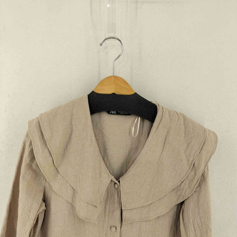 ザラ ZARA フリル ボリューム袖 ロングワンピース レディース import:XS