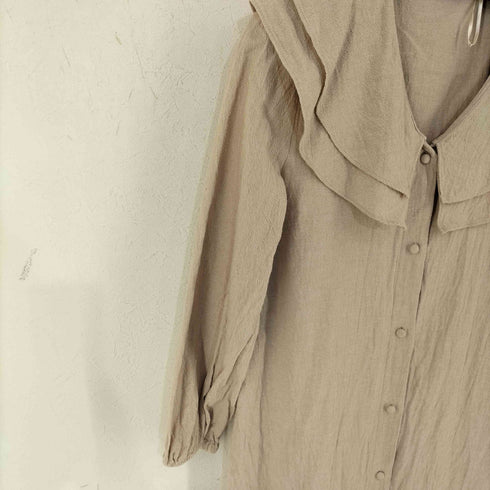 ザラ ZARA フリル ボリューム袖 ロングワンピース レディース import:XS