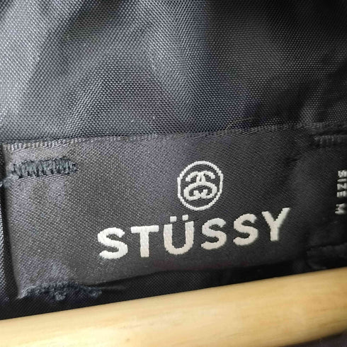 ステューシー Stussy 90-00s ロゴ刺繍 素材切替 ドット柄 マウンテンパーカー 裾ドローコード メンズ M