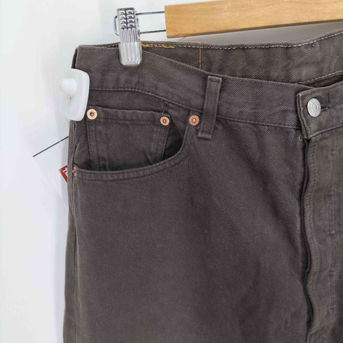 リーバイス Levis 90S ユーロ リーバイス 501 ボタン裏 295 刻印 先染め ボタンフライ ブラウン デニム パンツ 裾カットオフ 1997年製 メンズ W:38 L:36