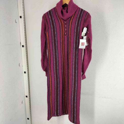 ミッソーニ MISSONI イタリア製 ハイネックニット ストライプノースリーブ ニットワンピ ボーダー ニット ロング ガウン カーディガン 3ピース レディース