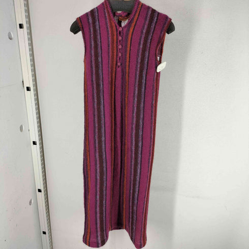 ミッソーニ MISSONI イタリア製 ハイネックニット ストライプノースリーブ ニットワンピ ボーダー ニット ロング ガウン カーディガン 3ピース レディース