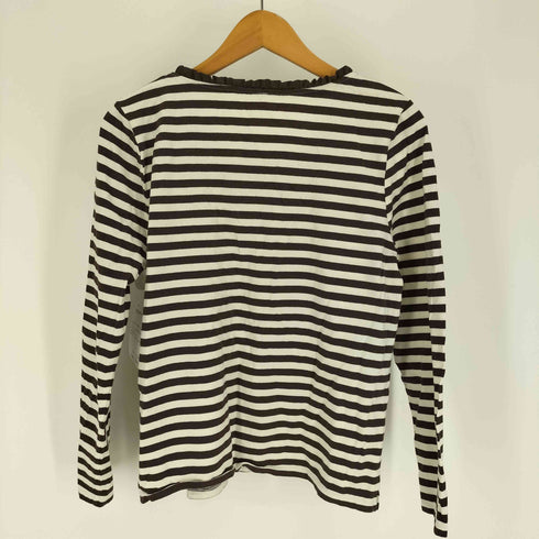 スナオクワハラ sunaokuwahara フリルネック ボーダー クルーネック L/S Tシャツ レディース JPN:M